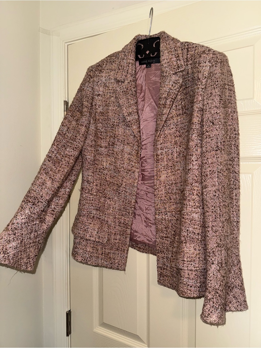 Anne Klein Rose Multi-Textured Tweed Blazer Jacket